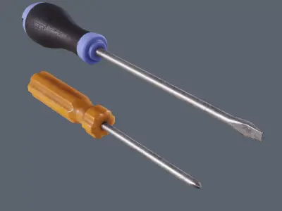 Screwdriver Set - PBR Game Ready Low-poly 3D model