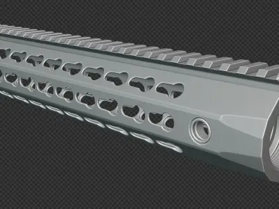 AR-15 KAC URX4 10Inch KeyMod Handguard Low-poly 3D model
