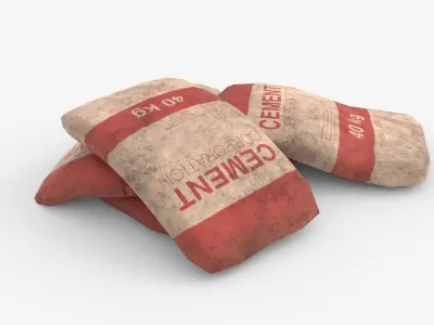 Cement Bags Low-poly 3D model