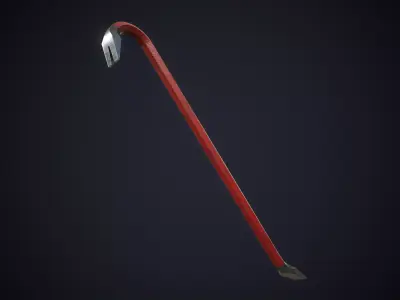 Steel Crowbar Low-poly 3D model