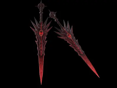 Stylized fantasy blade Low-poly 3D model