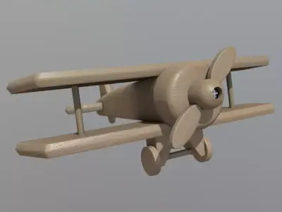 Wooden Plane Low-poly 3D model purchase