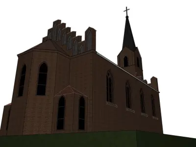 old church model in Barczewo 3D model