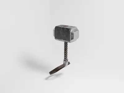 Thor s Hammer Mjolnir Low-poly 3D model