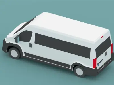 Low Poly Utility Car  Low-poly 3D model