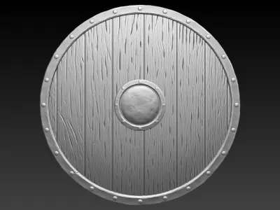 Wooden Vikings Shield  Low-poly 3D model