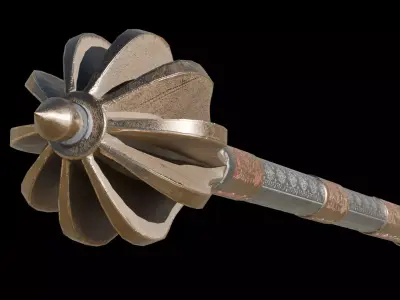 Mace001 Medieval Mace 3D Model  Game-Ready PBR Weapon Low-poly 3D model