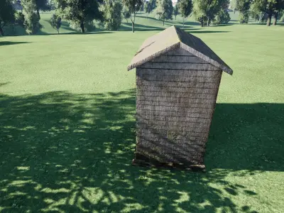 Grey Shed - Low Poly Game ready Asset Low-poly 3D model