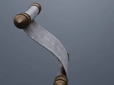 Old Paper Scroll Low-poly 3D model