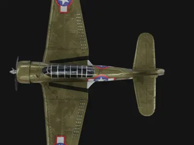 Douglas SBD Dauntless Low-poly 3D model