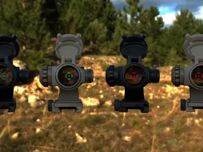 Red-Green Dot Sight Low-poly 3D model
