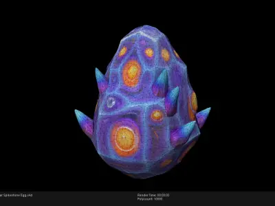 Low Poly Stylized Stellar Spikestone Egg Low-poly 3D model
