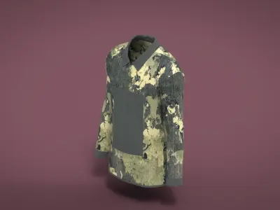Military Outfit - T-shirt Low-poly 3D model 13