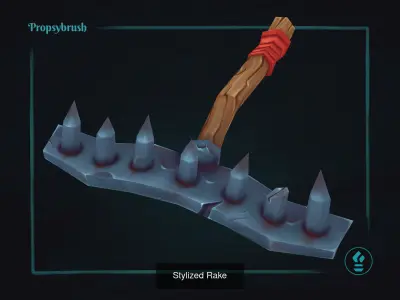 Stylized Farm Tools Props - Low-poly Hand-Painted Game Assets - 3D Model Pack