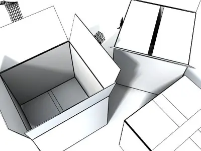 Hand Truck   boxes 3D model