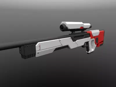 Sniper Rifle Low-poly 3D model buy