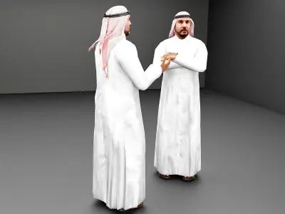 Traditional arab man qatar from dubaii posed standing 3D model 3D model