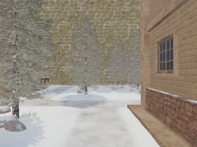 Walled Winter Village 3D model purchase