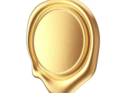 Golden Wax Seal Mockup 3D model