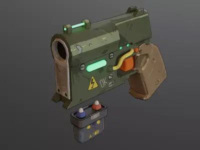Plasma Gun Cartoon Low-poly 3D model
