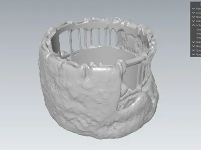 Concrete Ring - Column Ring - Rebar Ring - Silver Ring 3D print model