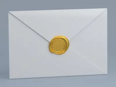 Envelope With Seal Collection 3D model