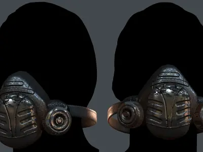 Gas mask helmet 3d model scifi Low-poly  Low-poly 3D model 47