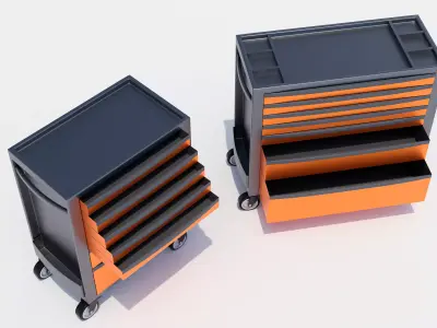 Roller Cabs - Tool cart Low-poly 3D model
