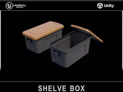 Plastic Storage Bin - Shelve Box Low-poly 3D model