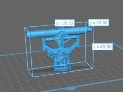 Telescopic Alidade and Tripod 3D print model