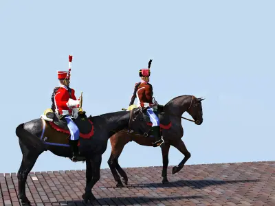 1st and 2nd French Hussars 3D model