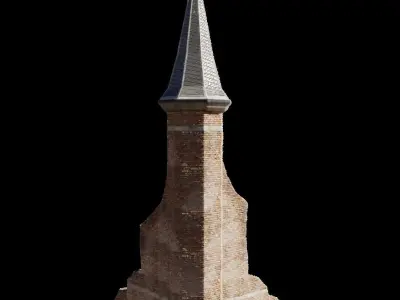 tower in ruins for diorama 3D model
