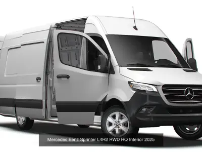 Mercedes Sprinter Panel Van HQ Interior 2025 3D Model Pack