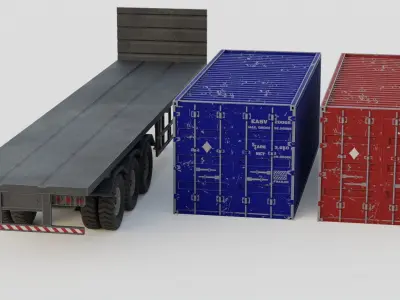 Cargo Trailer 3D Pack 3D model