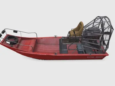 Airboat Low-poly PBR Low-poly 3D model