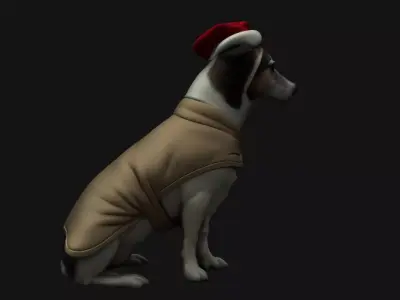 Chinese Dog Figure  Low-poly 3D model