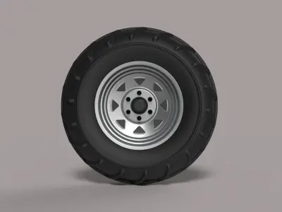 Front wheel from Mud dragster 3D model