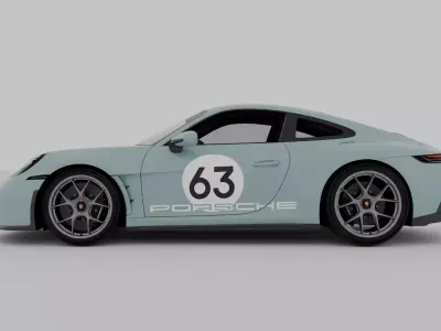 Porsche 911 ST 2024 High Detail Game Ready Cinematic Low-poly 3D model