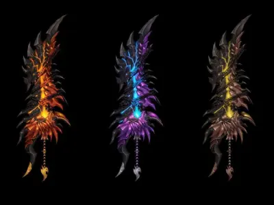 Infernal Greatsword Low-poly 3D model