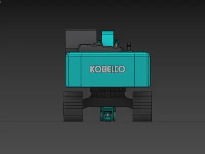 Excavator Kobelco SK200 crawler Low-poly 3D model