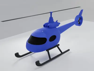 low poly helicopter Free low-poly 3D model