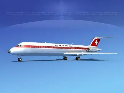 Douglas DC-9-40 Swissair 3D model
