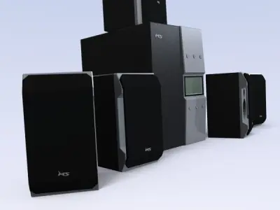 Ms industrial speaker system asset Free low-poly 3D model