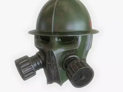 Helmet gas mask Low-poly 3D model