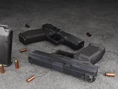 Canik TP9 DA Pistol 3D Model Low-poly 3D model