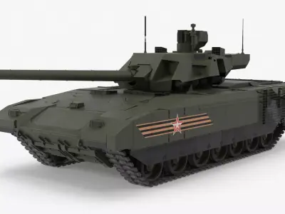 T-14 Armata Green Clean Low-poly 3D model