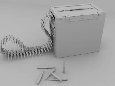 Ammo Box Low-poly 3D model 4