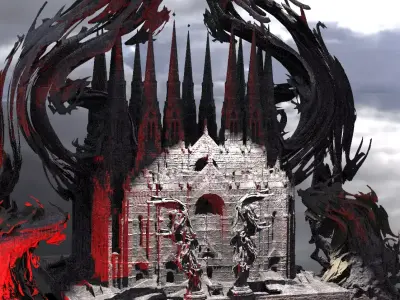 Mistress of evil Vine forest Castle square 3D model