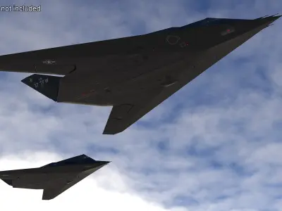 F-117 Nighthawk Stealth Aircraft in Flight 3D model