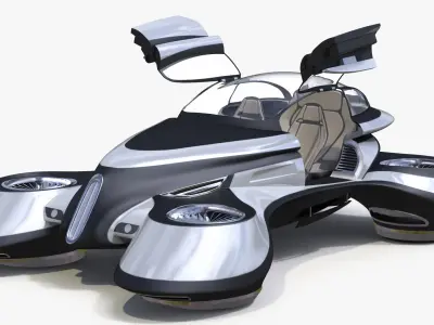 Hover Car Concept by Lazzarini Rigged 3D model